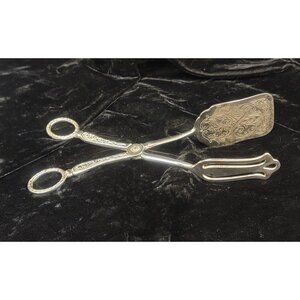 Vintage Silver-Plated Cake or Pastry Tongs